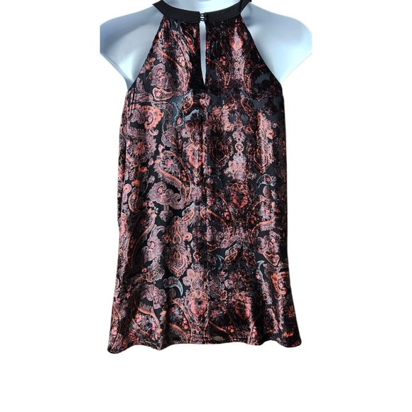 Torrid Velvet Halter -Top Black and Burgundy Paisley Print With Tunic Length 4X - Picture 11 of 16